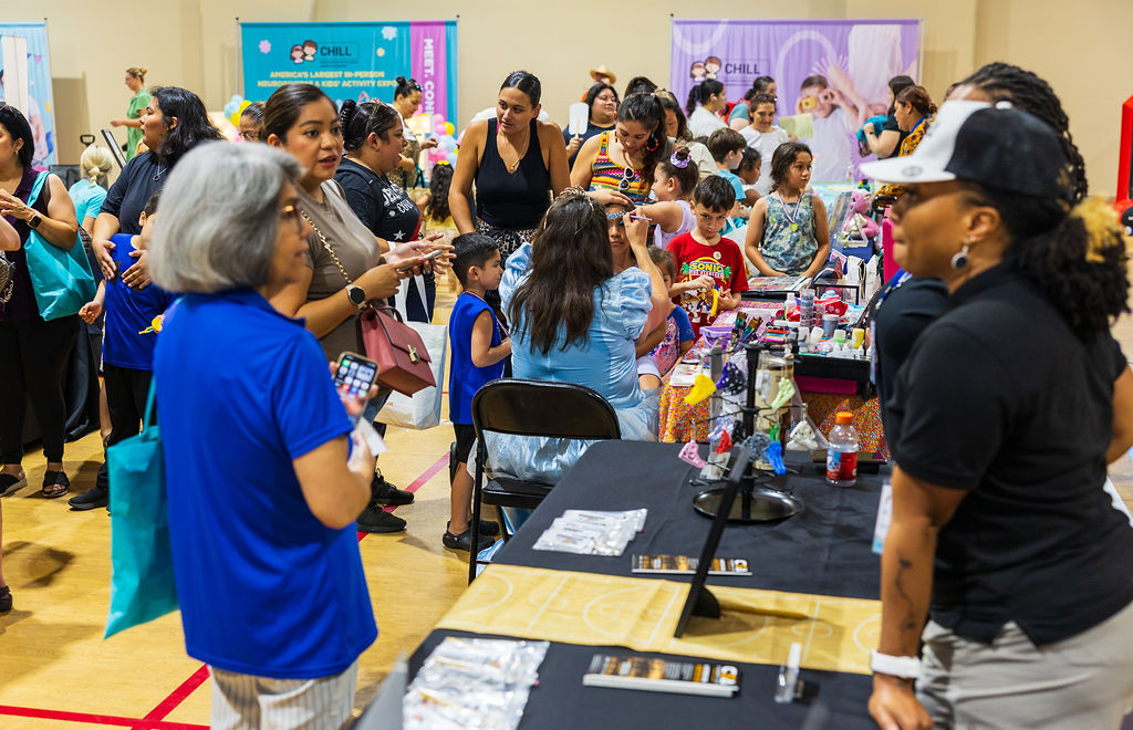Providers meeting families at a CHILL ACT expo
